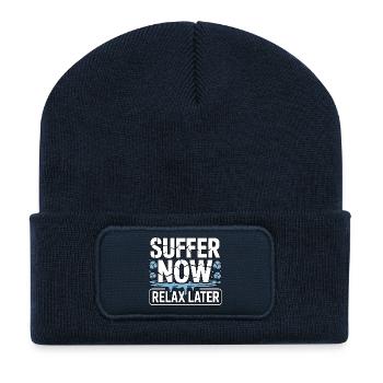 Suffer Now Relax Later Eisbaden - Recycelte Patch Beanie - French Navy - Vorne