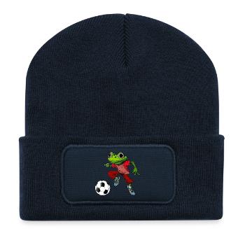 Frogs Football - Recycled Patch Beanie - french navy - Front