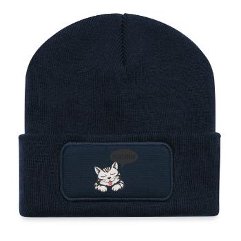 Powernap Cat - Sleeping Motif - Recycled Patch Beanie - french navy - Front