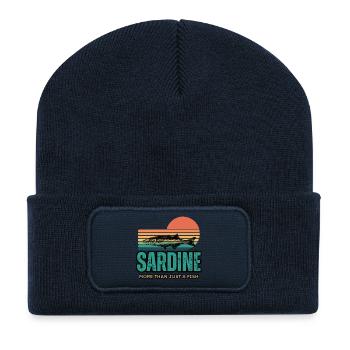 retro sardine - sardines funny - Recycled Patch Beanie - french navy - Front