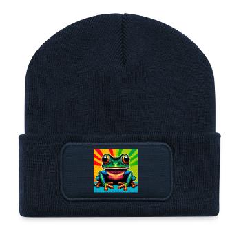Frosch - Recycelte Patch Beanie - French Navy - Vorne