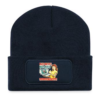 No Wi-Fi No Life Retro - Recycled Patch Beanie - french navy - Front