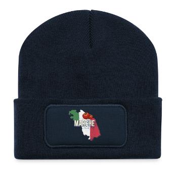 Marche Italien Region Landkarte Vintage Souvenir - Recycelte Patch Beanie - French Navy - Vorne