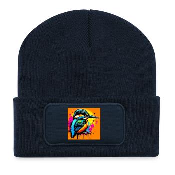 martin-pêcheur - Beanie recyclé à patch - bleu marine - Devant