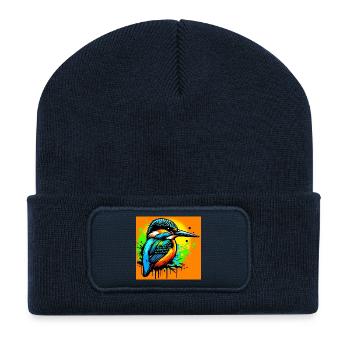 martin-pêcheur - Beanie recyclé à patch - bleu marine - Devant
