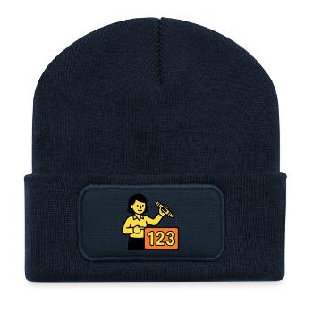 Lehrerin Mathe 123 Schule - Recycelte Patch Beanie - French Navy - Vorne