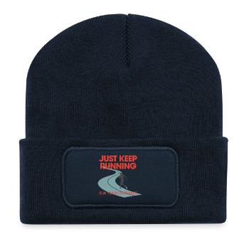Jogging Endurance Runner Fitness just keep running - Recycelte Patch Beanie - French Navy - Vorne