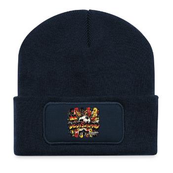 Deutschland Fußball Graffiti StreeArt - Recycelte Patch Beanie - French Navy - Vorne