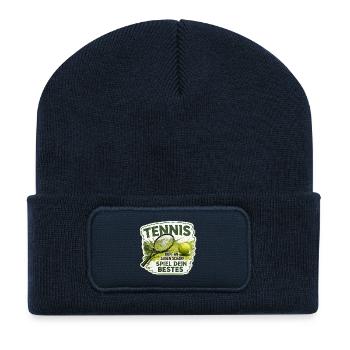 Tennis – Spiel dein Bestes - Recycelte Patch Beanie - French Navy - Vorne