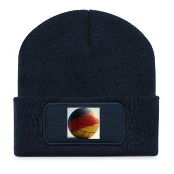 Illustration du bal du drapeau allemand - Beanie recyclé à patch - bleu marine - Devant