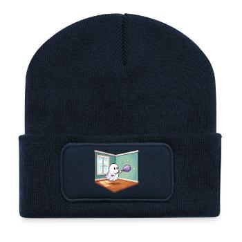 Esprit de nettoyage dans le salon - Beanie recyclé à patch - bleu marine - Devant