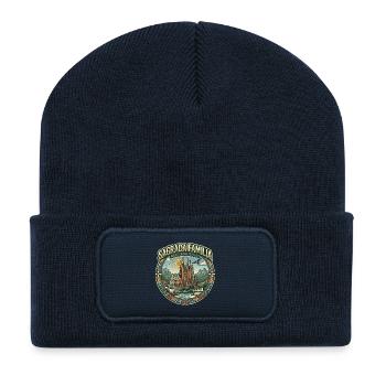 Sagrada Familia Barcelona - Recycelte Patch Beanie - French Navy - Vorne