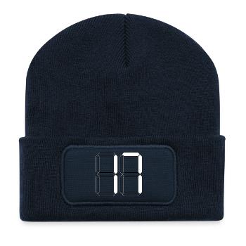 NUMÉRO 17 Cadeau d’anniversaire dix-sept numérique - Beanie recyclé à patch - bleu marine - Devant