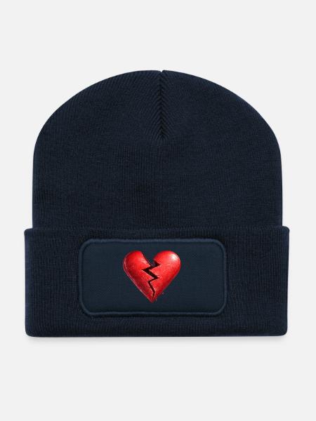 broken heart - Recycled Patch Beanie - french navy