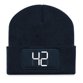 NUMBER 42 Forty-Two Gift Digital - Recycled Patch Beanie - french navy - Front