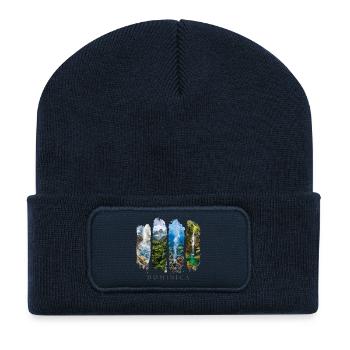 Dominica Urlaub Travel – Karibik Natur & Land - Recycelte Patch Beanie - French Navy - Vorne
