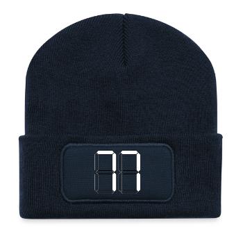 NUMÉRO 77 Soixante-dix-sept Cadeaux Numérique - Beanie recyclé à patch - bleu marine - Devant