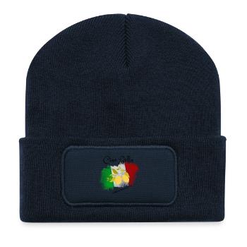 Lemon Branch in Italian Flag - Recycled Patch Beanie - french navy - Front
