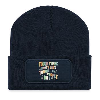 Tough times don’t last, tough people do - Recycelte Patch Beanie - French Navy - Vorne