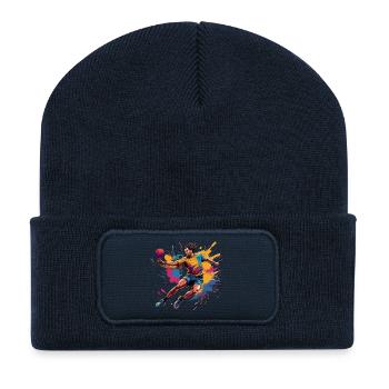 Handball Handballer Handball Trainer Fan Geschenk - Recycelte Patch Beanie - French Navy - Vorne