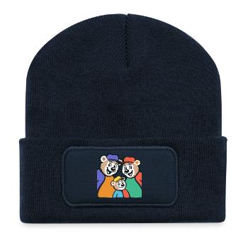 Bärenfamilie Farbglanz - Recycelte Patch Beanie - French Navy - Vorne
