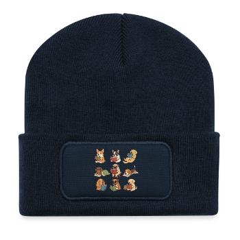 Süße Hunde, die Bücher lesen, Bücherliebhaber-T-Shirt - Recycelte Patch Beanie - French Navy - Vorne