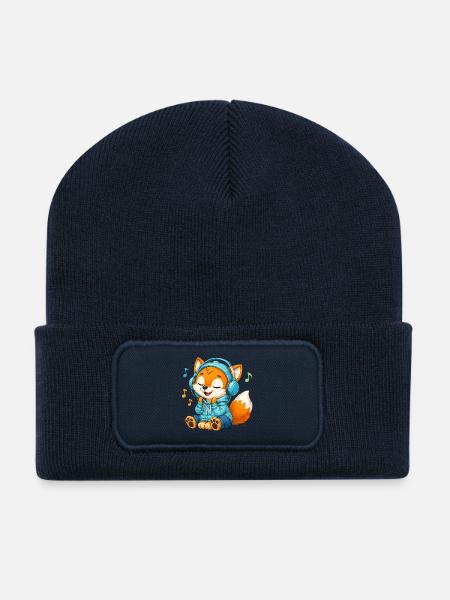 07_Miofox_Musik - Recycelte Patch Beanie - French Navy