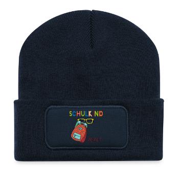 Schulkind 2026 - Recycelte Patch Beanie - French Navy - Vorne
