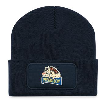 Völlich Pferdisch - Recycelte Patch Beanie - French Navy - Vorne