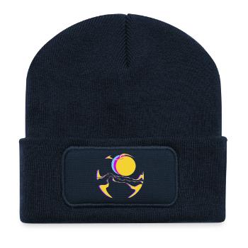 Sonnenkreis Neonwellen - Recycelte Patch Beanie - French Navy - Vorne