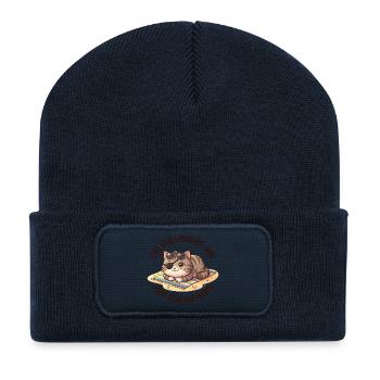Kater Urlaubsmodus Insel Spruch - Recycelte Patch Beanie - French Navy - Vorne