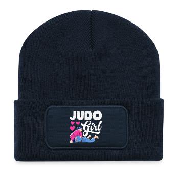 Judo Girl Girls Women Judoka Martial Arts - Recycled Patch Beanie - french navy - Front