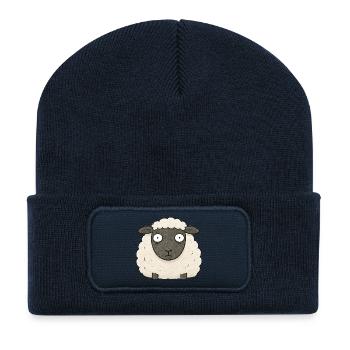 PETITS ACTIVISTES | Moutons - Beanie recyclé à patch - bleu marine - Devant
