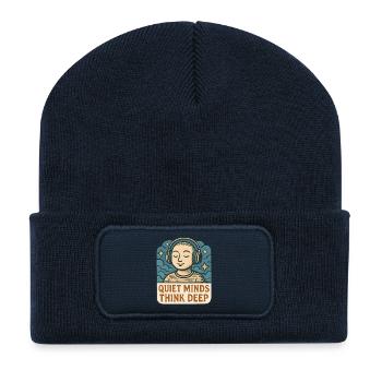 Quiet thoughts deep thinking - Recycled Patch Beanie - french navy - Front