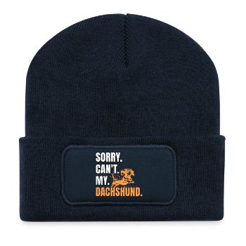 Teckel Dackel - Beanie recyclé à patch - bleu marine - Devant