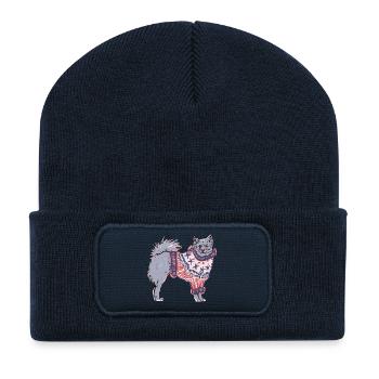 FINNISCHER SPITZ IM JUMPER - Recycelte Patch Beanie - French Navy - Vorne