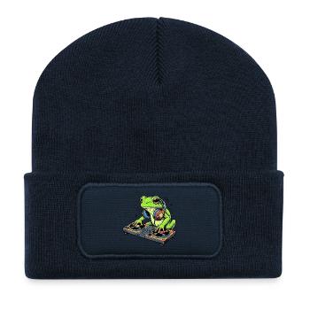 DJ Frosch - Recycelte Patch Beanie - French Navy - Vorne