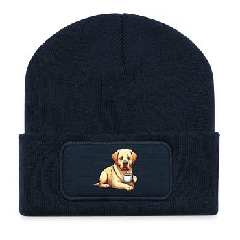 Labrador Labradorbesitzer Labradorliebhaber Labbi - Recycelte Patch Beanie - French Navy - Vorne