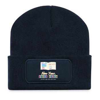 Neujahr Frische Seiten Junk Journal Scrapbooking - Recycelte Patch Beanie - French Navy - Vorne