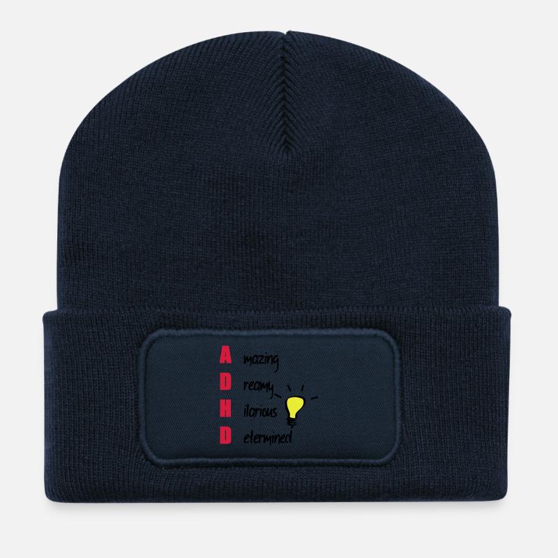 ADHD / ADHS Support Geschenk - Recycelte Patch Beanie - French Navy