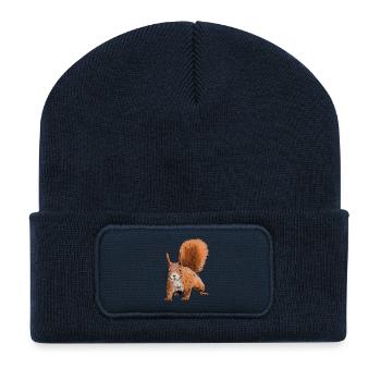 Fabelhafter Eichhörnchen Druck - Recycelte Patch Beanie - French Navy - Vorne