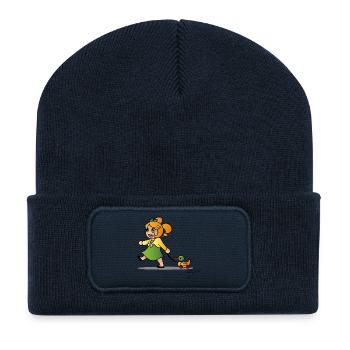 Girl with duck - Recycled Patch Beanie - french navy - Front