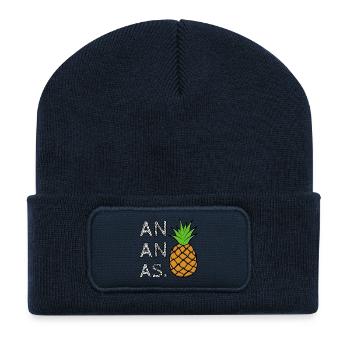 ANANAS. - Recycelte Patch Beanie - French Navy - Vorne