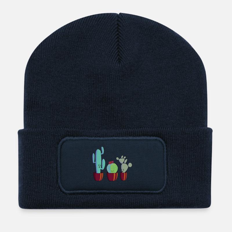 Kaktus in der Blüte - Recycelte Patch Beanie - French Navy