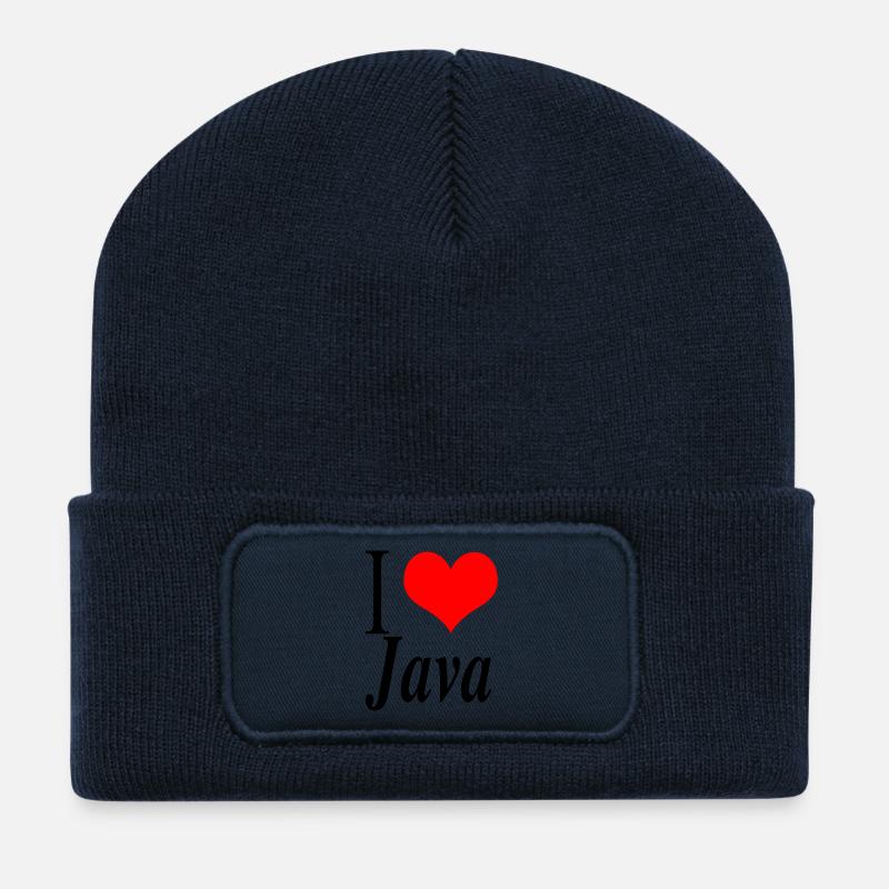 Ich liebe Java - Recycelte Patch Beanie - French Navy