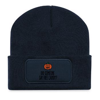 Did someone say free candy? Halloween - Recycled Patch Beanie - french navy - Front