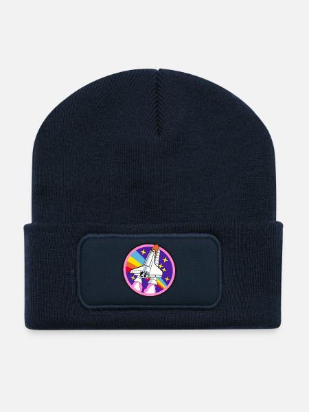 Navette spatiale - Beanie recyclé à patch - bleu marine