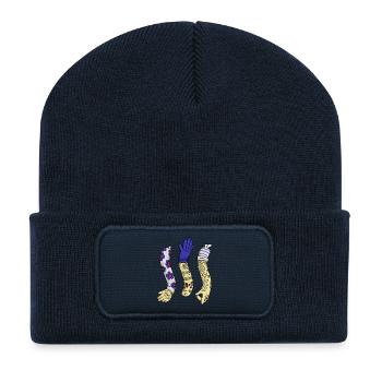 Illustration Tatoo - Beanie recyclé à patch - bleu marine - Devant