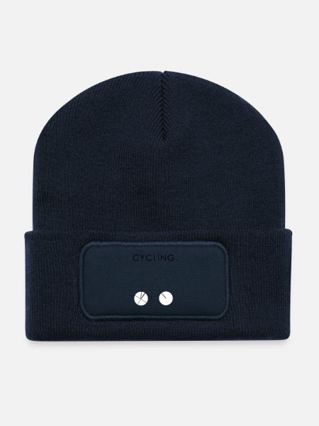 Cycling Bike Gift - Recycled Patch Beanie - french navy