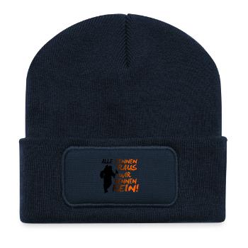 Feuerwehr - Alle rennen raus - wir rennen rein! - Recycelte Patch Beanie - French Navy - Vorne